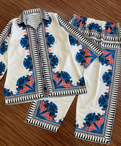 Blue Glazed Cotton Co-Ord