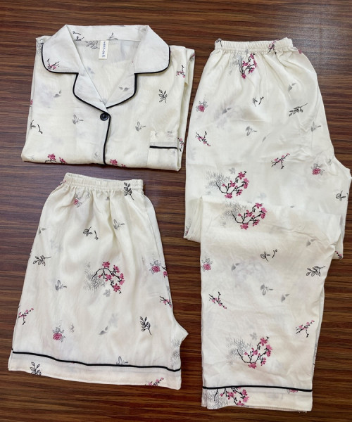 white & Pink Printed